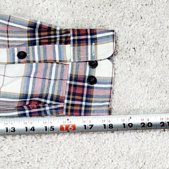 Orvis Plaid Button Down Shirt Men M Red Classic Collection Stretch Madras Cowboy - Picture 9 of 9